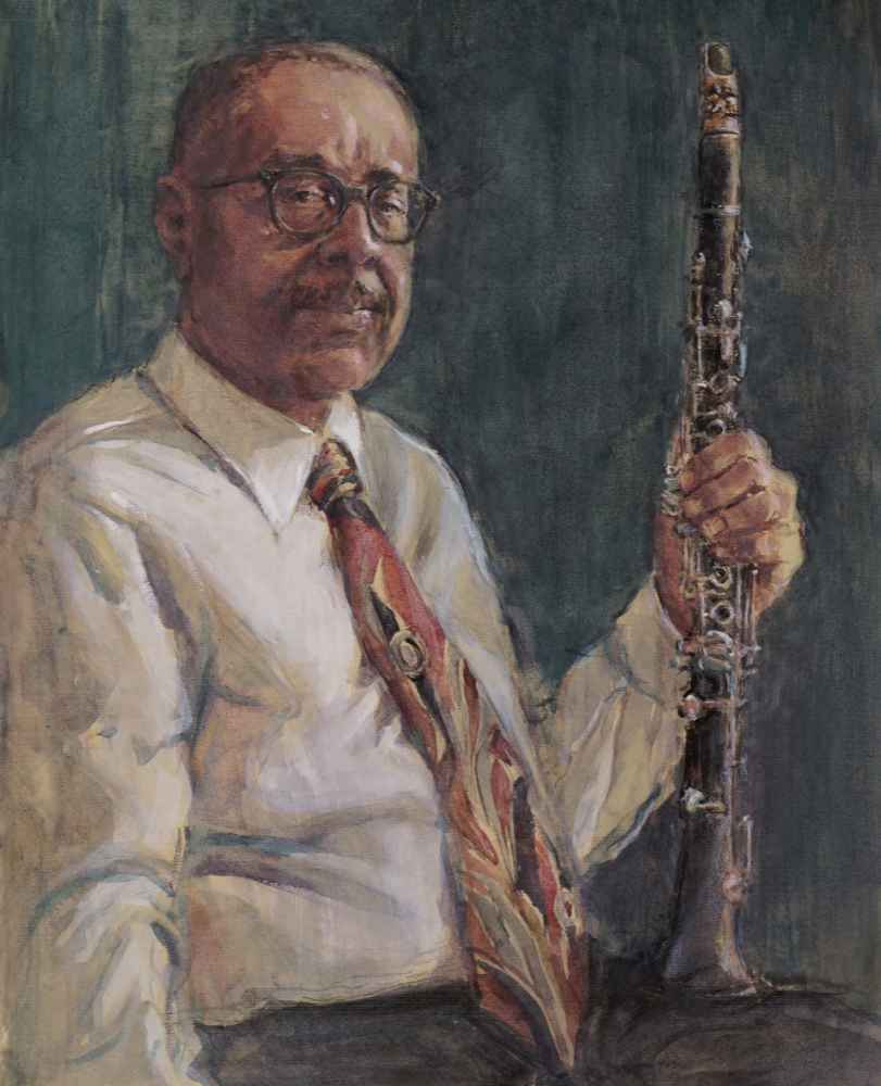 Watercolor portrait of Dr. Michael White by Timothy J. Clark