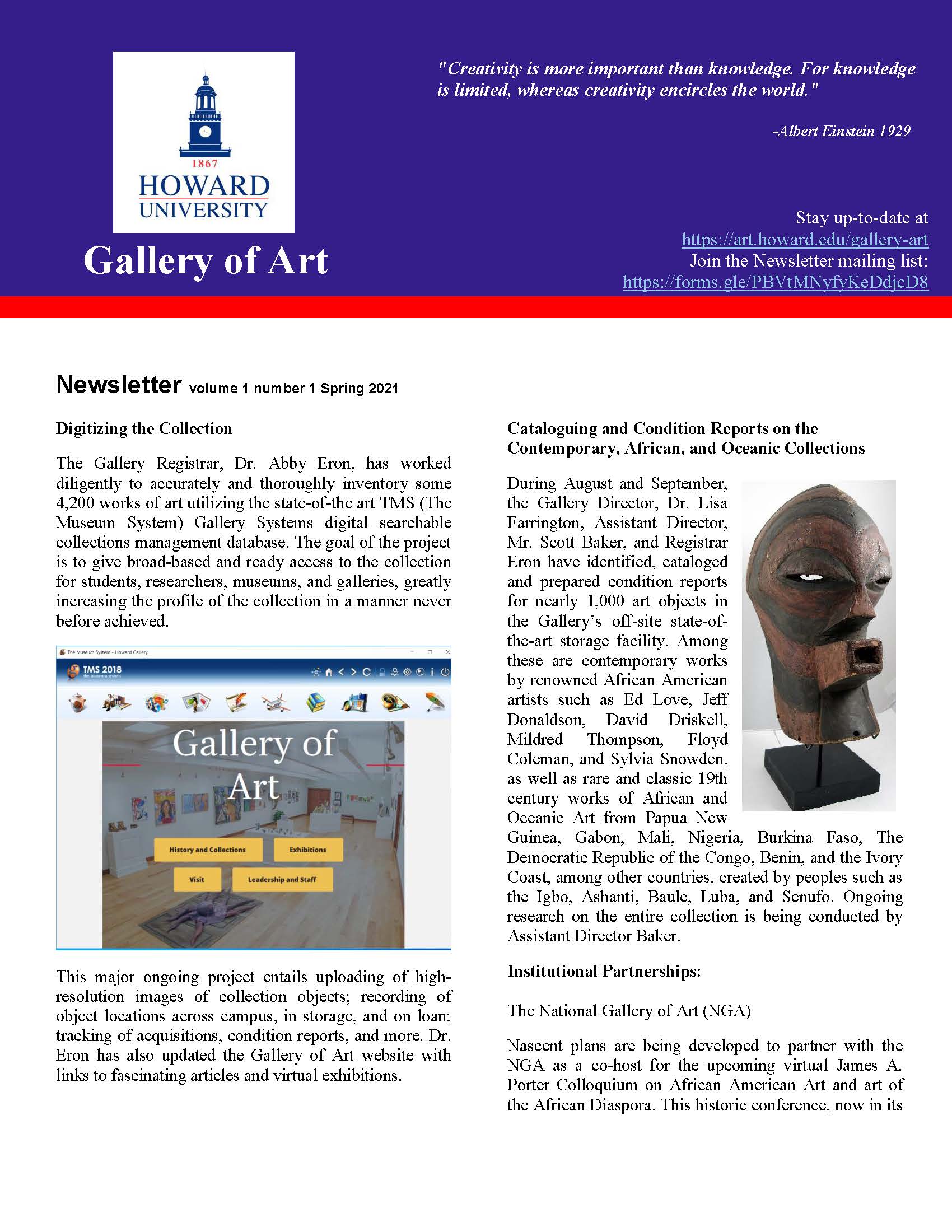 Cover of newsletter vol 1 no 1