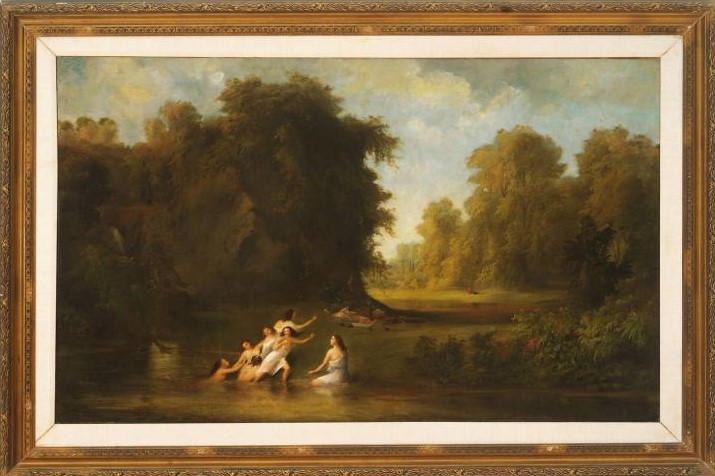 Duncanson painting landscape with water nymphs