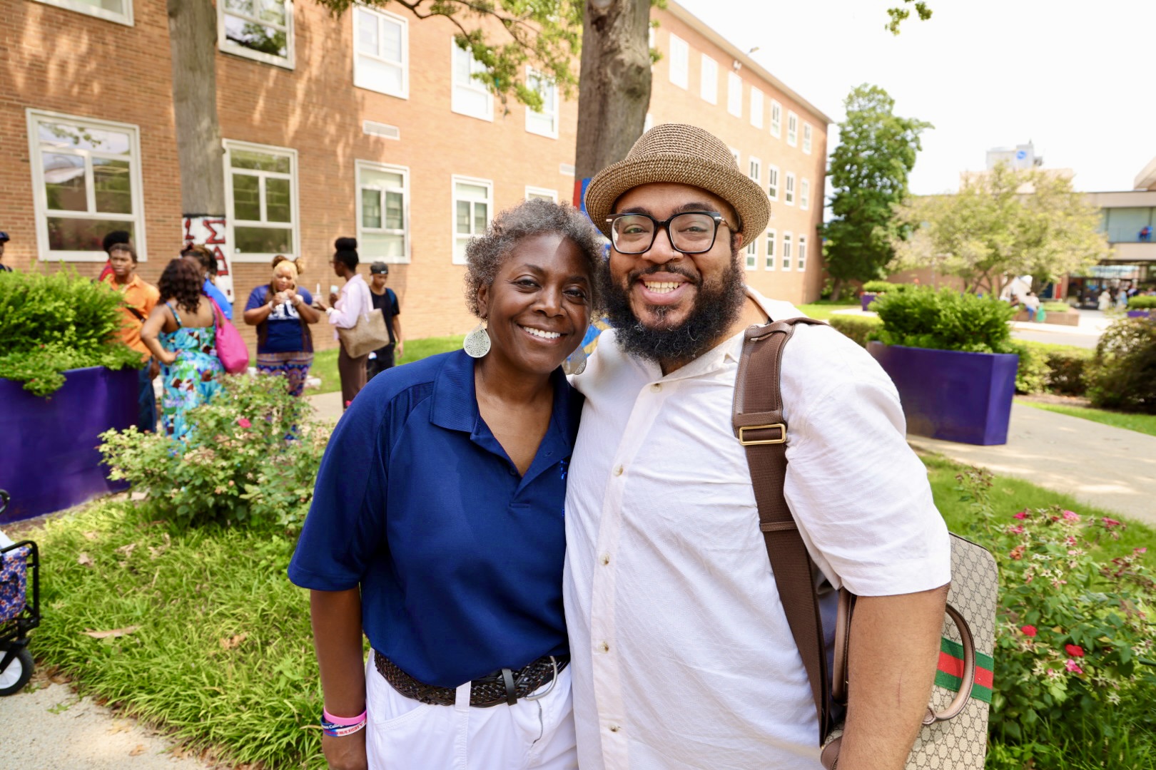 Assistant Dean of Events and Operations Denise Saunders Thompson and Associate Dean of Academic Affairs Khalid Y. Long. Photo by Chad Eric Smith.