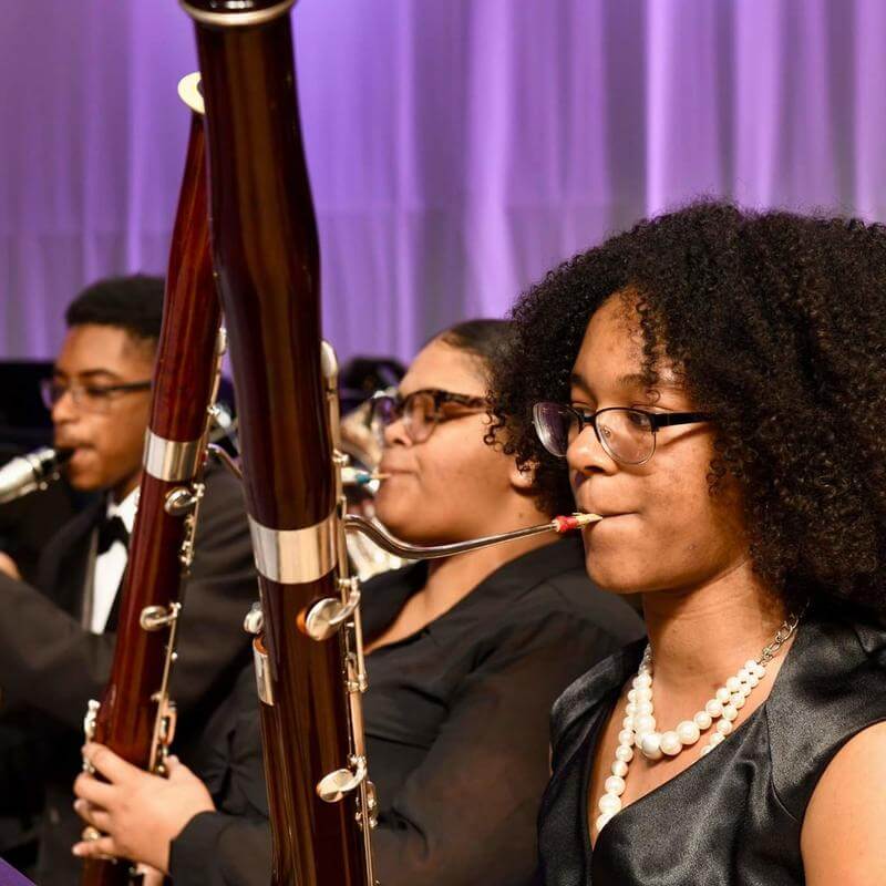 Wind instrument performers from the Department of Music.