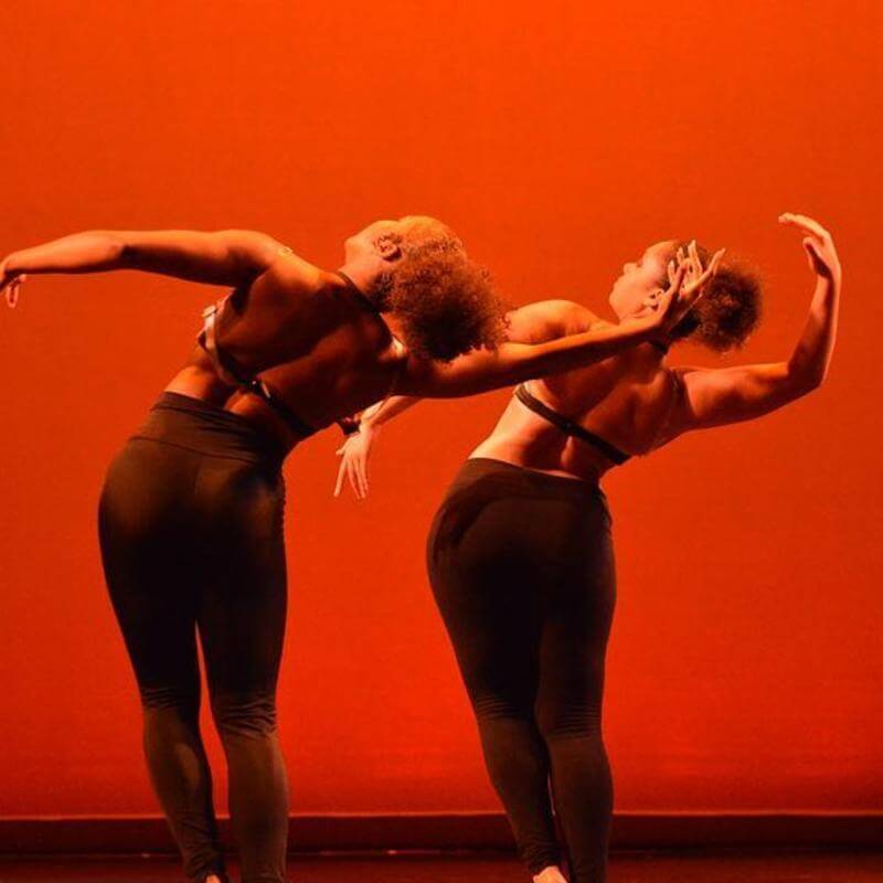 Howard University musical theatre students dancing.