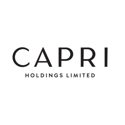 Capri Holdings logo in black lettering with a white background