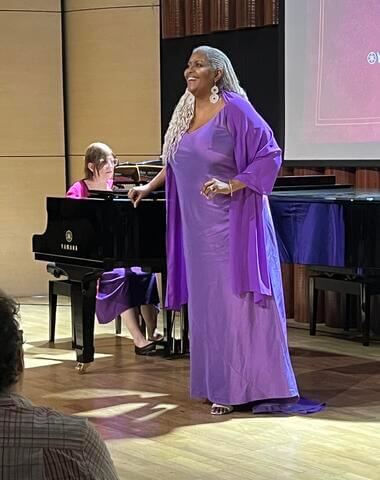 Professor Angela Powell Walker performs during Great Day! Honoring Marian Anderson in Bangkok, Thailand.