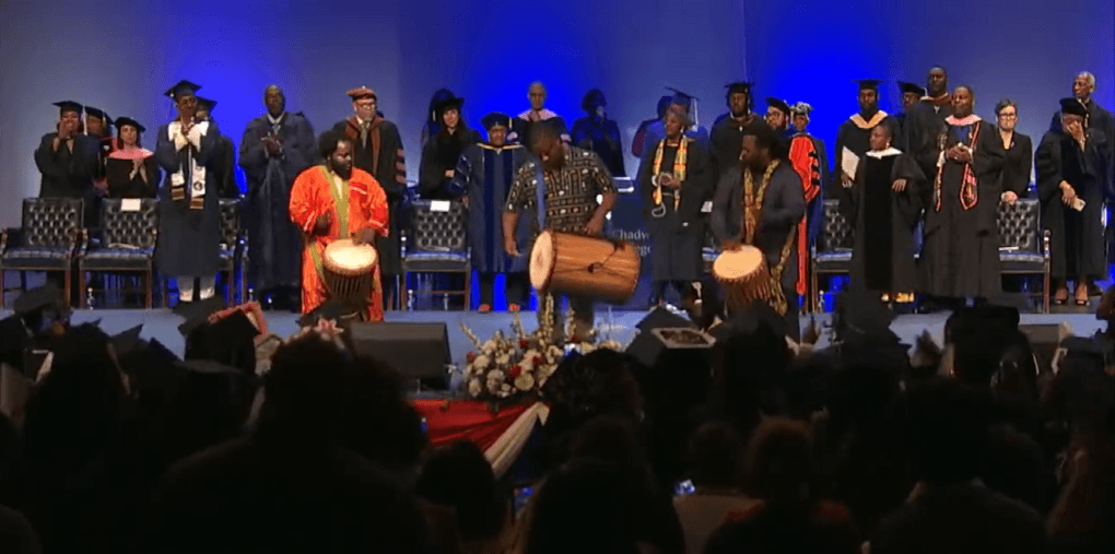 Artist-in-Residence Amadou Kouyate and guest drummers Robert Myers, Alafia Bailey, and Duane Smith