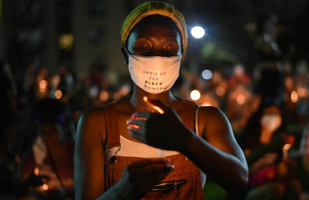 The Light Bearer, 2020 July 19, 2020 * The Show up for Black Womxn Vigil, Brooklyn, NY 12x18