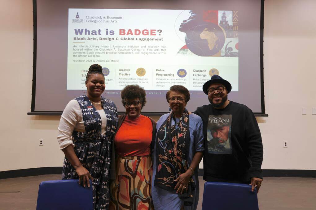 From left: Dr. LaTanya White; Dean Raquel Monroe; Sandra Shannon, founder and president emerita of The August Wilson Society; and Dr. Khalid Y. Long. Photo by Chad Eric Smith